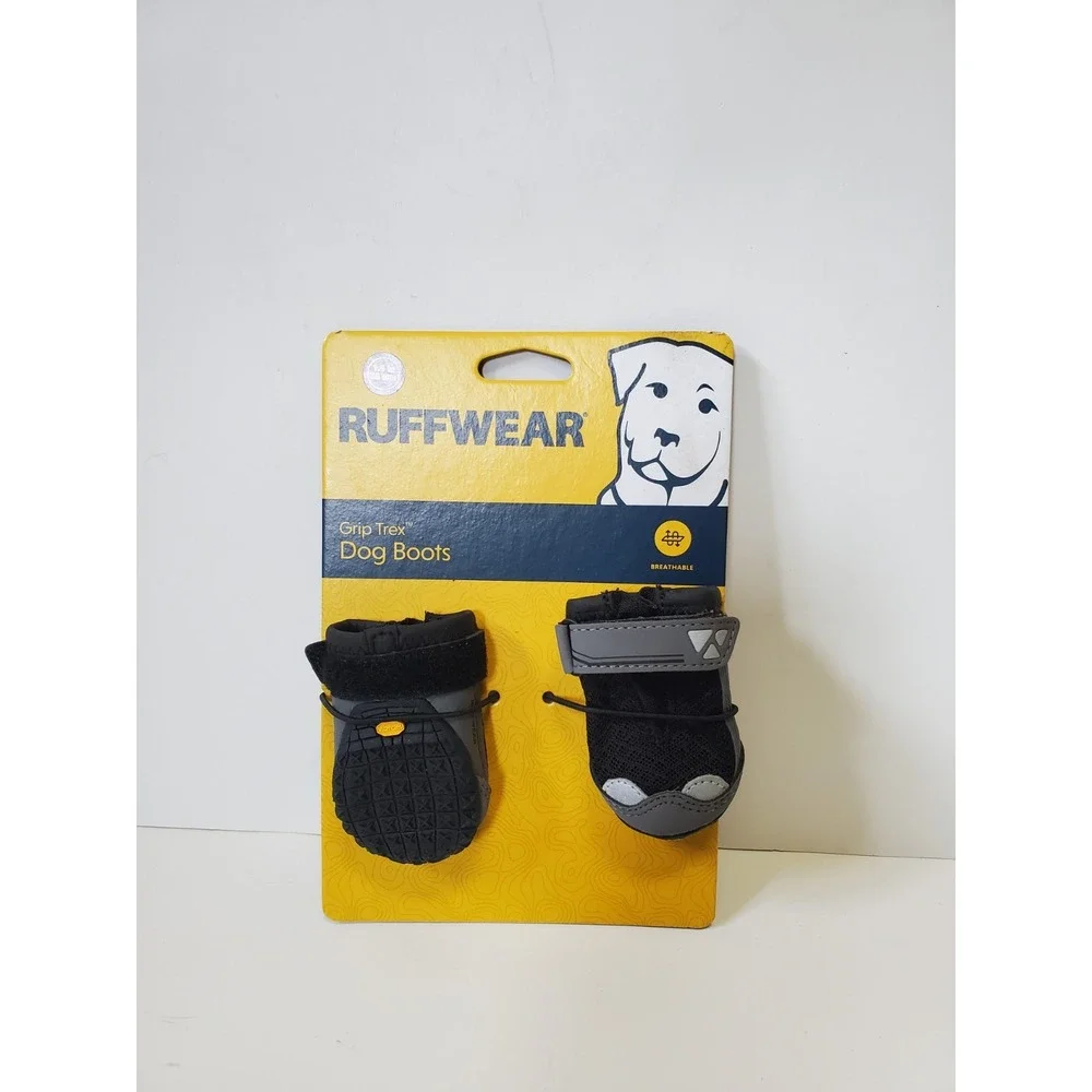 Ruffwear Grip Trex Dog Boots Obsidian Black Vibram Sole 1.5in 4-Pack New